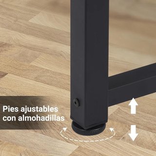 Mesa Escritorio 120x60 Acero Ajustable Negro