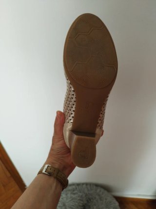 Zapatos Pitillos mujer beige/dorado T.37