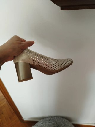 Zapatos Pitillos mujer beige/dorado T.37