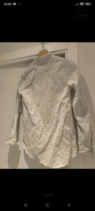 Camisa Zara Rayas Beige/Blanca Talla M