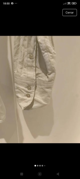 Camisa Zara Rayas Beige/Blanca Talla M
