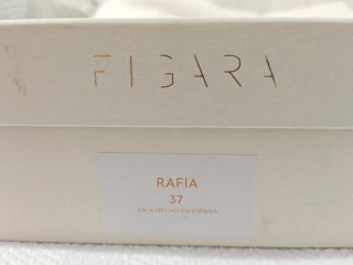Sandalias Fígara Rafia Tacón Beige y Dorado