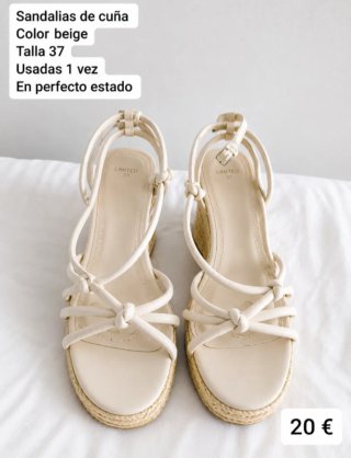Sandalias cuña beige Talla 37