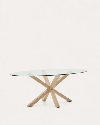 Mesa Kave Argo cristal y madera