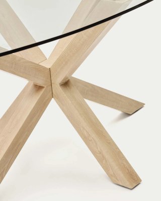 Mesa Kave Argo cristal y madera