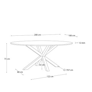 Mesa Kave Argo cristal y madera