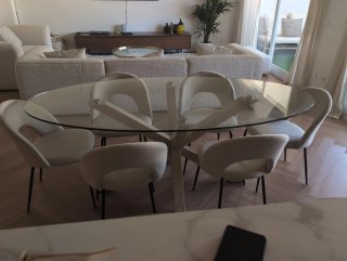 Mesa Kave Argo cristal y madera