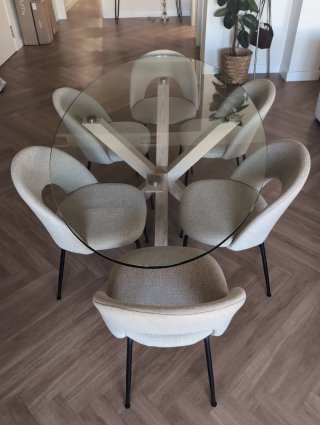 Mesa Kave Argo cristal y madera