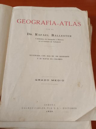 Libro Geografía Atlas Segundo Grado 1929