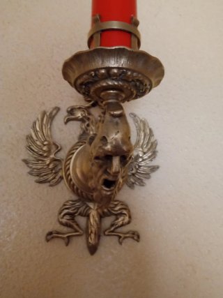 Aplique portavela, gótico medieval