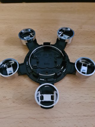 Juego de 4 tapabujes Audi estrella negros 135mm
