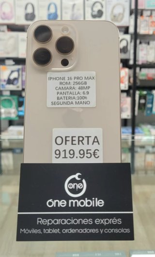 iPhone 16 Pro Max 256GB Oro Batería 100%