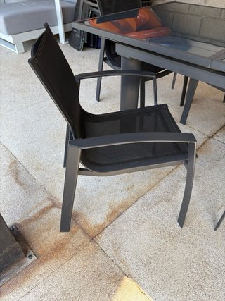 Mesa de jardín con 10 sillas 1,80-2,40x1,10