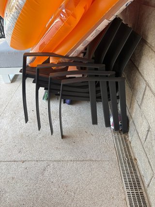 Mesa de jardín con 10 sillas 1,80-2,40x1,10