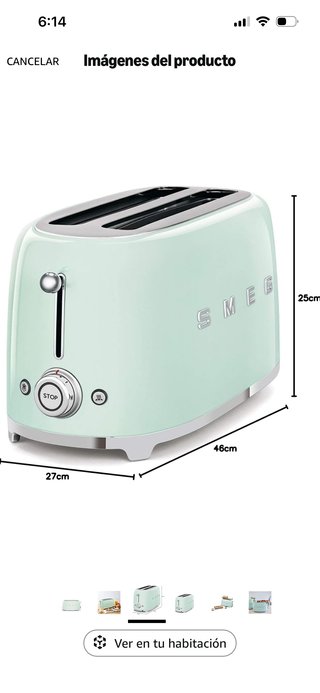 NUEVA SIN USARTostadora SMEG 4 rebanadas Estilo 50