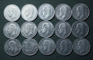 15 MONEDAS 2 PESETAS JUAN CARLOS I 1982/1984