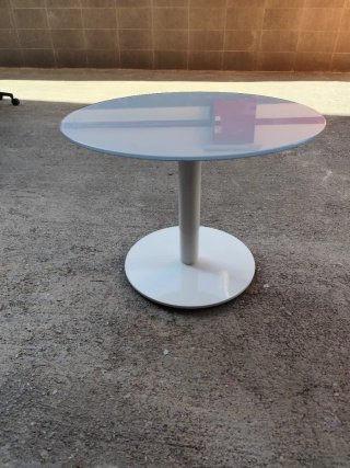 Mesa redonda cristal y metal