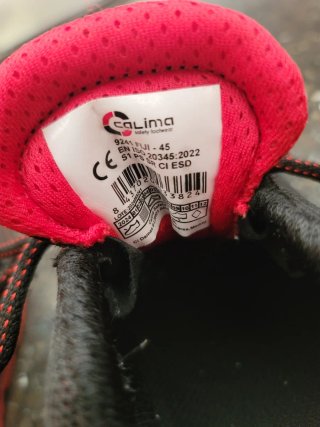 Zapatos de seguridad Calima negros y rojos