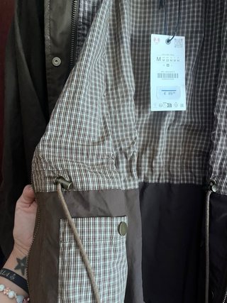 Chaqueta Zara encerada verde M