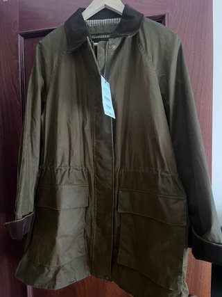 Chaqueta Zara encerada verde M