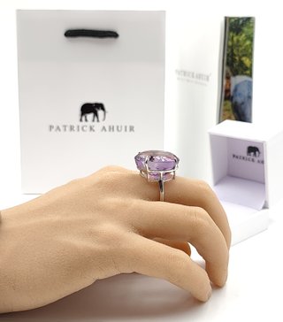 Anillo Plata Amatista Natural Grande