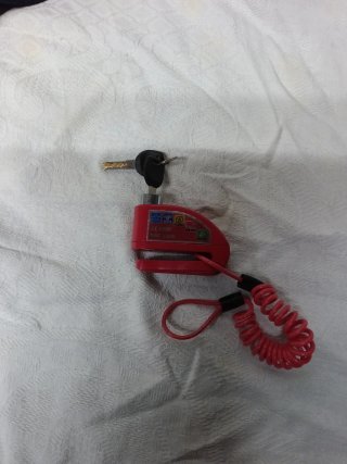 Candado Disco Moto con Alarma Rojo
