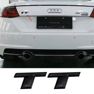 Emblema TT Audi negro brillo trasero