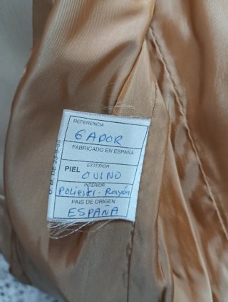 Cazadora de cuero ovino Lupus beige