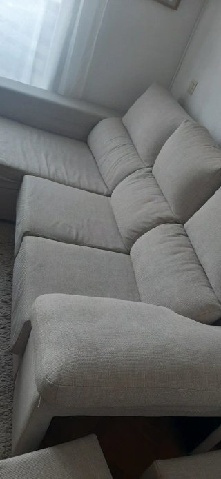 Sofá 3 plazas chaise longue beige