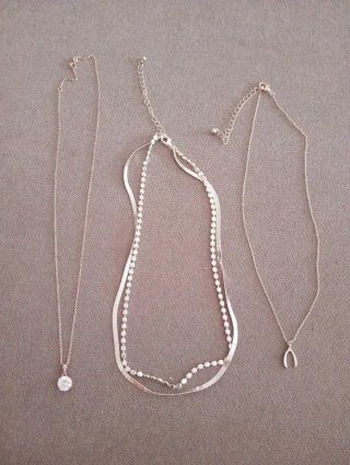 Lote accesorios color plata mujer