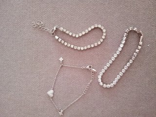 Lote accesorios color plata mujer
