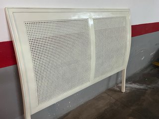 Cabecero Cama 150 Madera Celosía Blanco Hueso