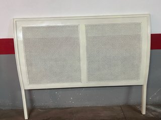 Cabecero Cama 150 Madera Celosía Blanco Hueso