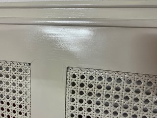 Cabecero Cama 150 Madera Celosía Blanco Hueso