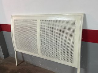 Cabecero Cama 150 Madera Celosía Blanco Hueso