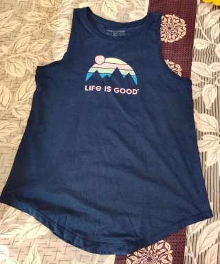 Camiseta tirantes Life is Good azul XS