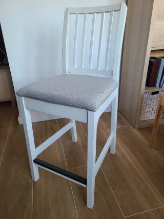 Taburete Ikea Ekedalen Blanco/Gris