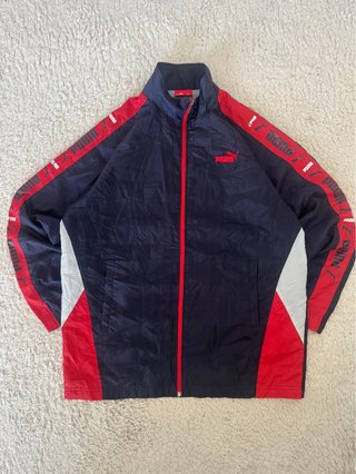 Puma chaqueta azul marino y roja retro Y2K S