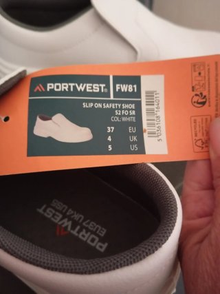Scarpe antinfortunistiche Portwest bianche nuove.