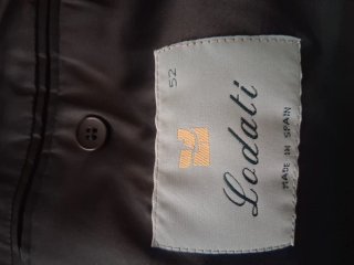 Traje 3 piezas hombre negro/rojo años 90/00