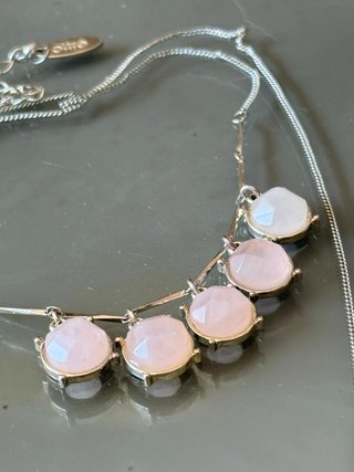 Collana Oltre Argento Pietre Rosa