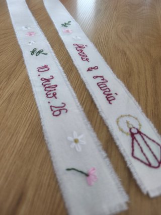 Cintas de ramo/bautismo personalizadas