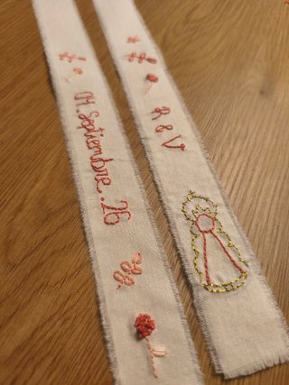 Cintas de ramo/bautismo personalizadas