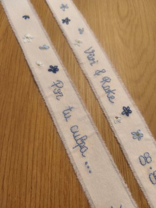 Cintas de ramo/bautismo personalizadas
