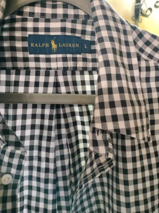 Camisa Ralph Lauren cuadros blanco y negro Talla L