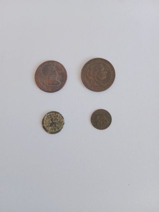 Lote 4 monedas antiguas españolas