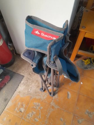 3 Sillas de Camping Quechua Azul y Gris