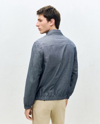 Cazadora Lino Hombre Azul Marino Dustin