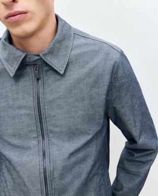Cazadora Lino Hombre Azul Marino Dustin