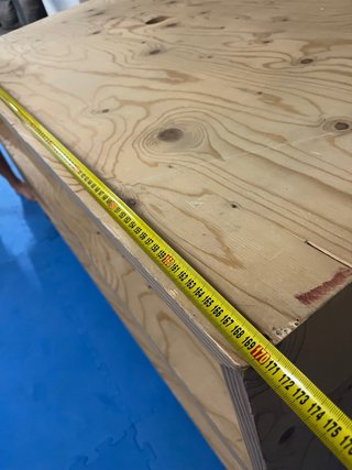 Mueble contrachapado de pino con ruedas 170x80x80